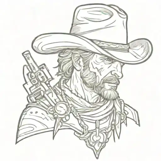 western dad memorial tattoo design idea