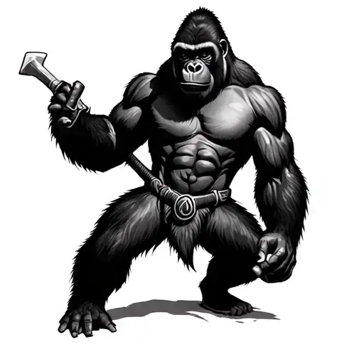 Gorilla Warrior tattoo design idea