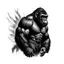 Gorilla Warrior tattoo design idea