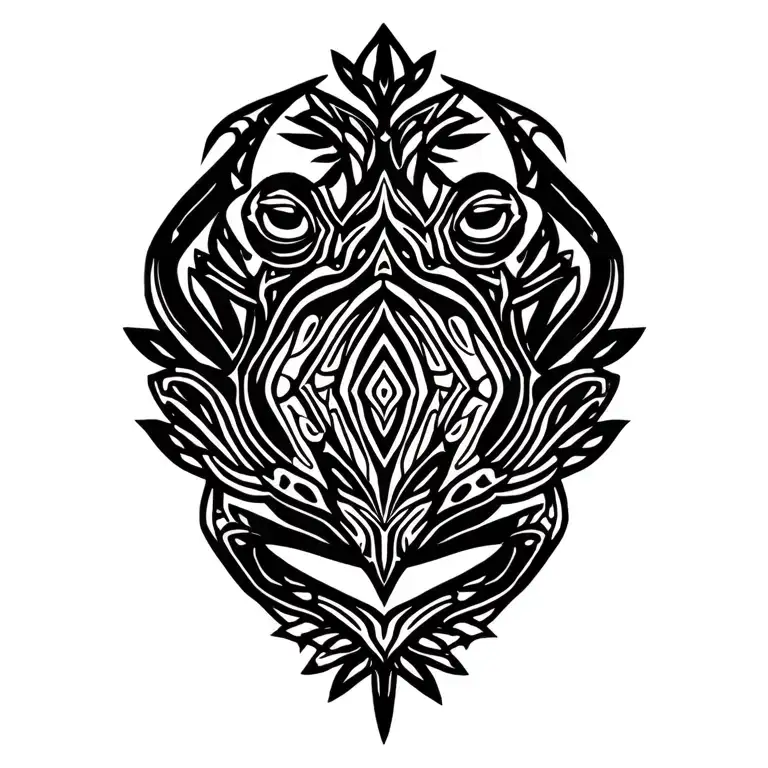 Kambo Frog, ayahuasca vines intertwining tattoo design idea