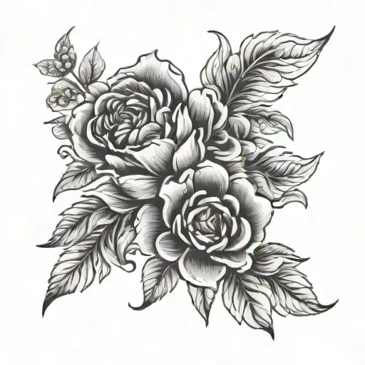 floral filler tattoo design idea