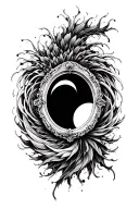 An oval mirror with a separate vortex inside tattoo design idea