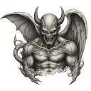 devil half angel tattoo design idea