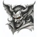 devil half angel tattoo design idea