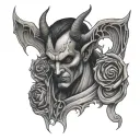 devil half angel tattoo design idea