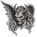 devil half angel tattoo design idea