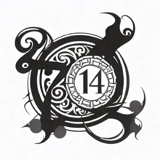 Imagine a tattoo where the numbers 17 and 24 are combined in Roman numerals in a unique way, designed to go on the arm. tattoo design idea