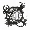 Imagine a tattoo where the numbers 17 and 24 are combined in Roman numerals in a unique way, designed to go on the arm. tattoo design idea