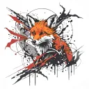 fox thunder storm tattoo design idea