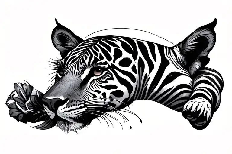 safari theme shin small strip wrapped tattoo design idea