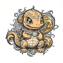 cute charmander tattoo design idea