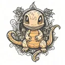 cute charmander tattoo design idea