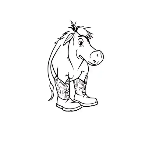 eeyore with cowboy boots tattoo design idea