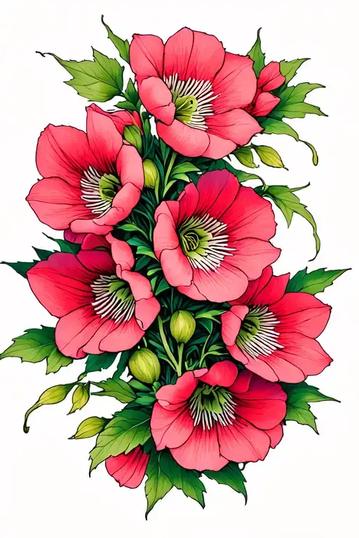 foxglove flowers intertwined tattoo design idea