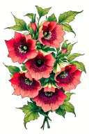 foxglove flowers intertwined tattoo design idea