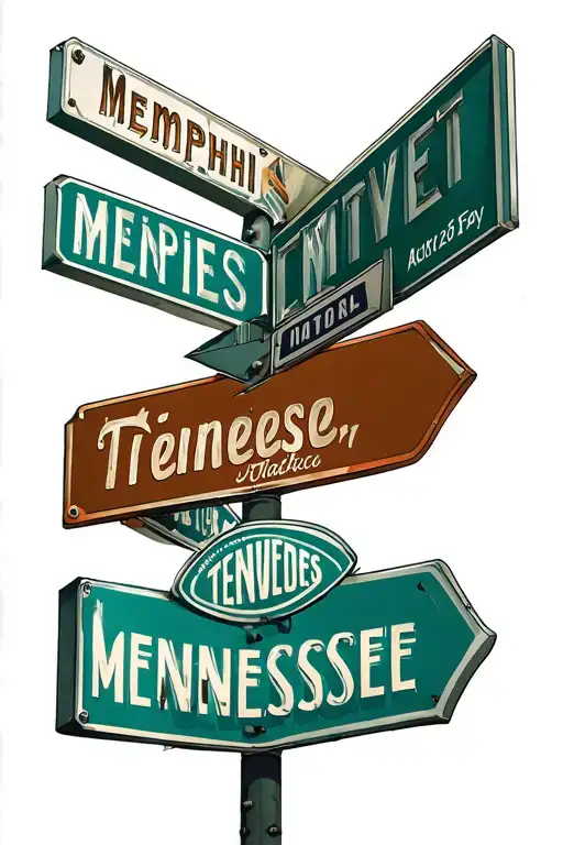 Memphis tenneessee city with street signs intertwined tattoo design idea