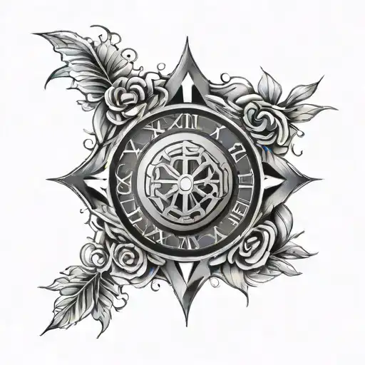 Roman numerals surrounded tattoo design idea