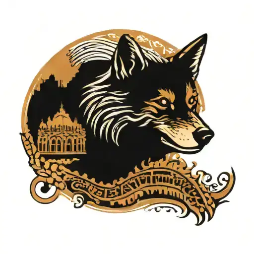 punjab map with tribal wolf face inside also momento mori and momento venciti tattoo design idea