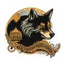 punjab map with tribal wolf face inside also momento mori and momento venciti tattoo design idea