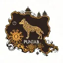 punjab map with tribal wolf face inside also momento mori and momento venciti tattoo design idea