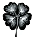 black five leaf clover with lightning tattoo design idea