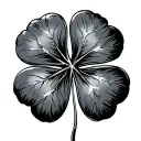 black five leaf clover with lightning tattoo design idea