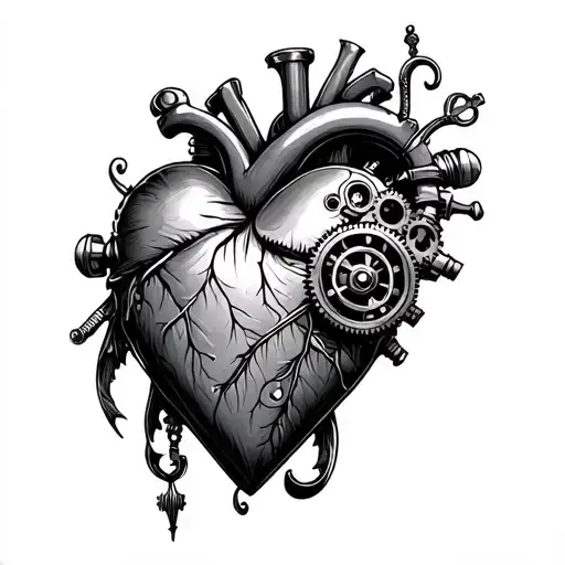 Steampunk Heart tattoo design idea