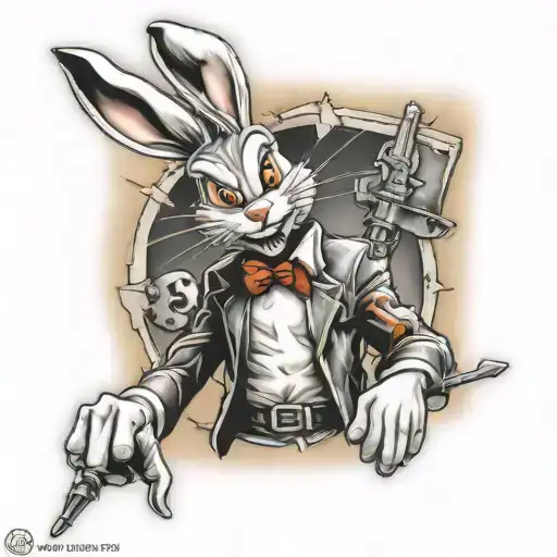 raiders and bugs bunny tattoo design idea