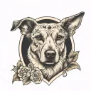memorial dog tattoo tattoo design idea