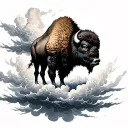 bison storm cloud tattoo design idea