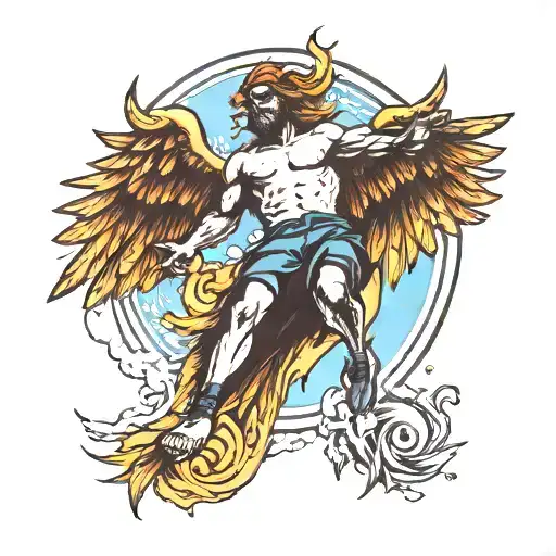 falling icarus tattoo design idea