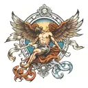 falling icarus tattoo design idea