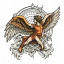 falling icarus tattoo design idea