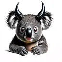 koala with devil horns tattoo design idea