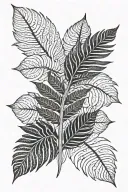 silver fern leaf tattoo design idea