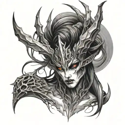 Daedric Prince nocturnal Arachne Spooky Theme Tattoo design tattoo design idea