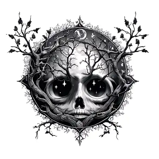 I want a tattoo that is a poison tree. But it is magical feeling, moons and stars. Prgamic, Victorian  tattoo design idea