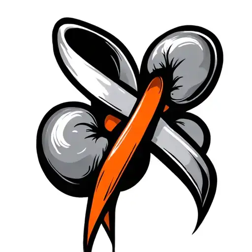 kidney cancer orange ribbon on a design tattoo design idea
