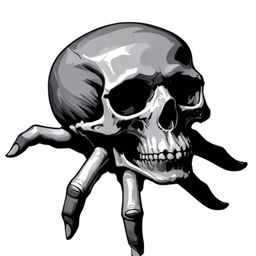 hand skull tattoo design idea