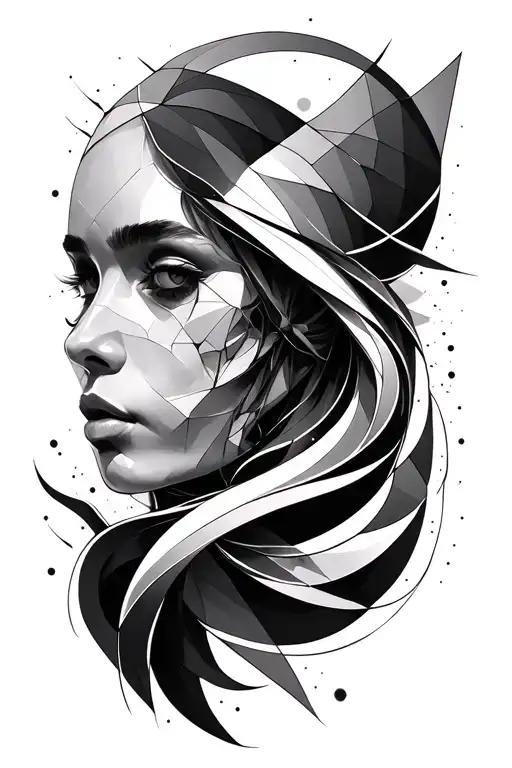 geometric reality tattoo design idea