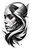 geometric reality tattoo design idea