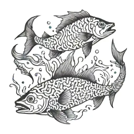 the bones of fish all over the ocean floor tattoo design idea