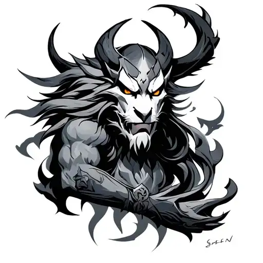 Shen League of legends tattoo design idea