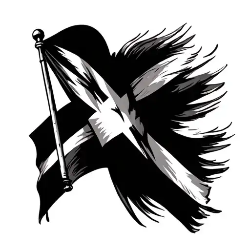 dominican republic flag waving tattoo design idea