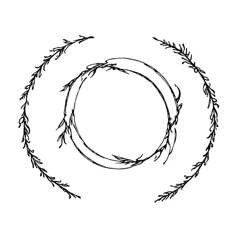 Round dance around the fire in honor of Ligo's holiday tattoo design idea