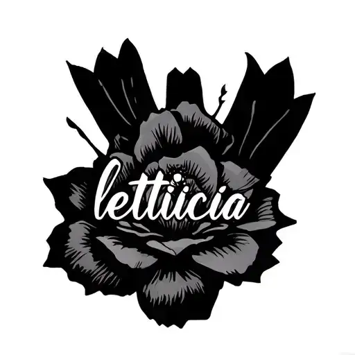 "leticia" the name (leticia) in the hand tattoo design idea