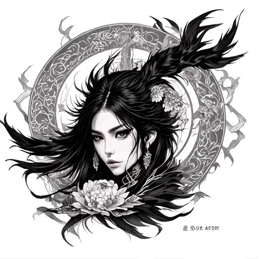 dokkaebi from the korean mythology, tattoo should be centered or at least part of it is in the elbow tattoo design idea