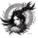 dokkaebi from the korean mythology, tattoo should be centered or at least part of it is in the elbow tattoo design idea