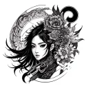 dokkaebi from the korean mythology, tattoo should be centered or at least part of it is in the elbow tattoo design idea
