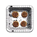 square jacuzzi with hot water and two chocolate waffles sitting inside tattoo design idea